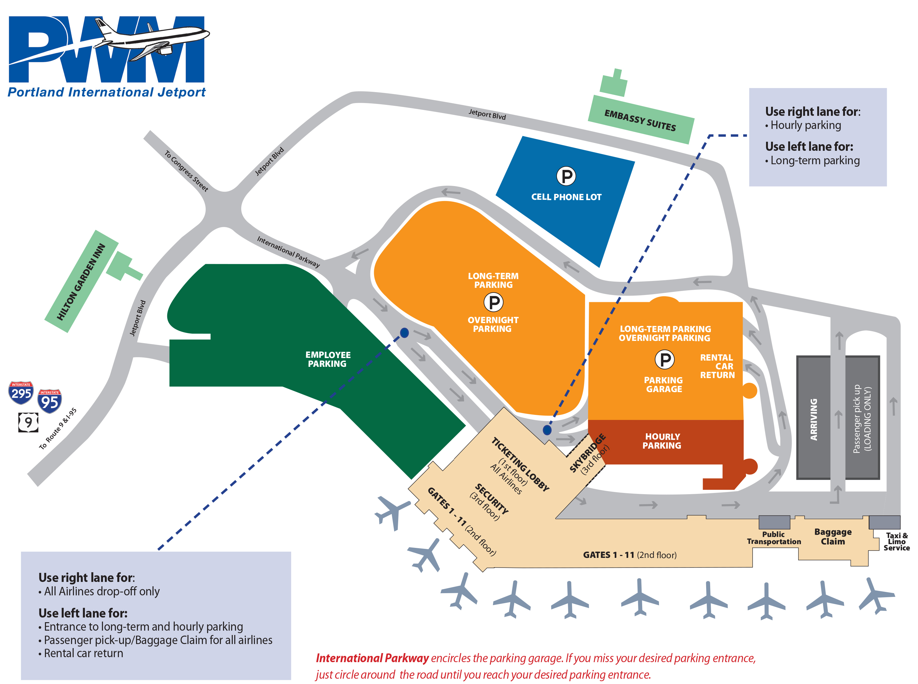 portland airport terminal map Jetport Map Portland International Jetport portland airport terminal map